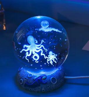 Marine Animals Crystal Ball 3D  with Resin Sphere Stand Base - 4U! Online 