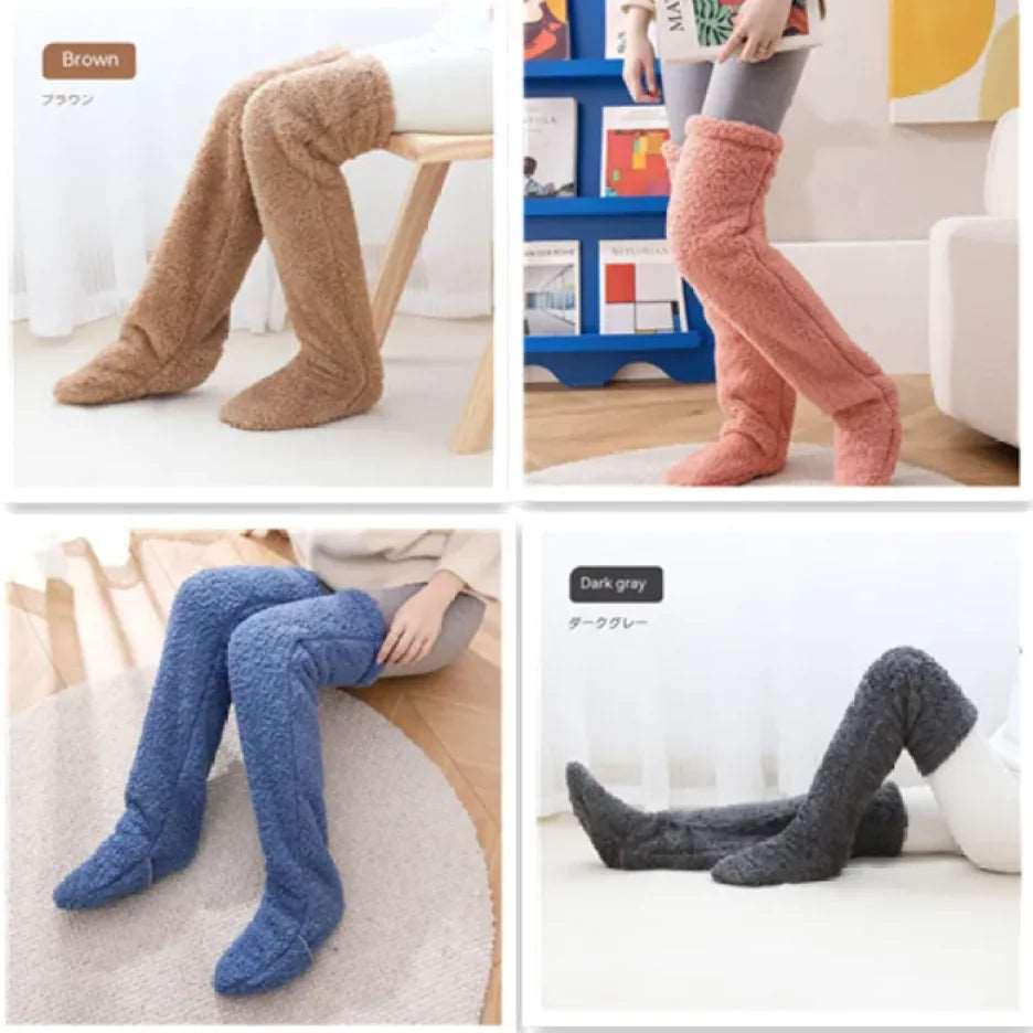 Fuzzy Over Knee High Winter Warm Socks - 4U! Online 