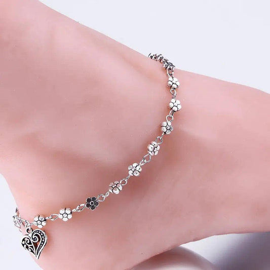 Silver Bead Chain Anklet for Women and Girls - 4U! Online 