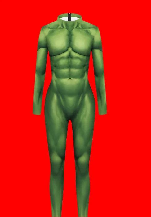 Cosplay Costume Muscle 3D Printing Male Long Sleeve Halloween Carnival Jumpsuits - 4U! Online 