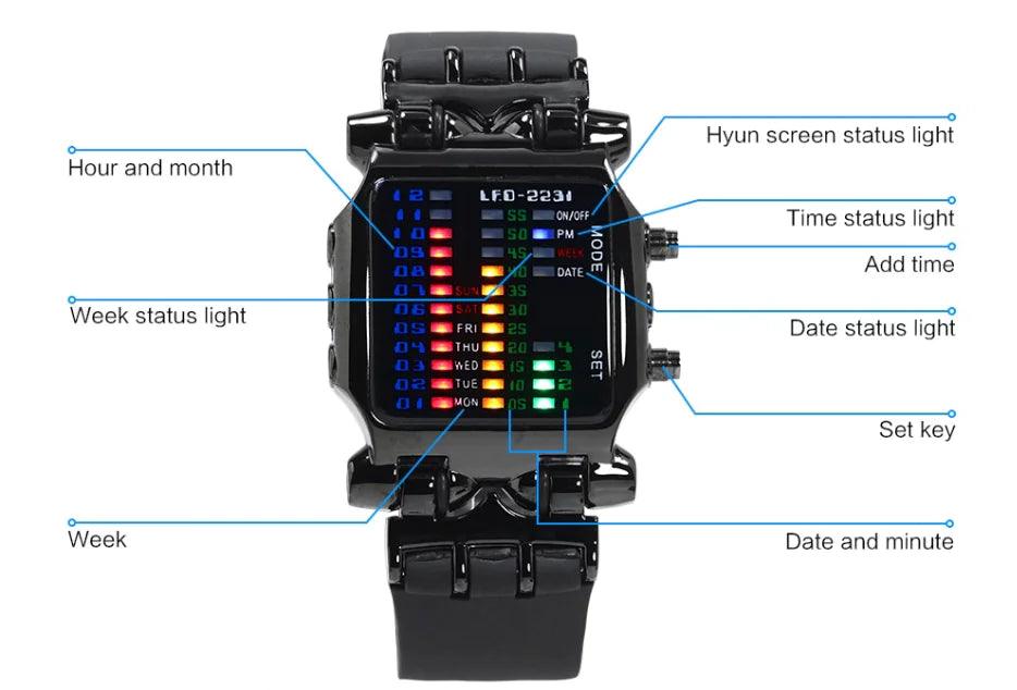 Luxury Men's Watch LED Sports Date Digital Bracelet Waterproof Quartz Wristwatch - 4U! Online 