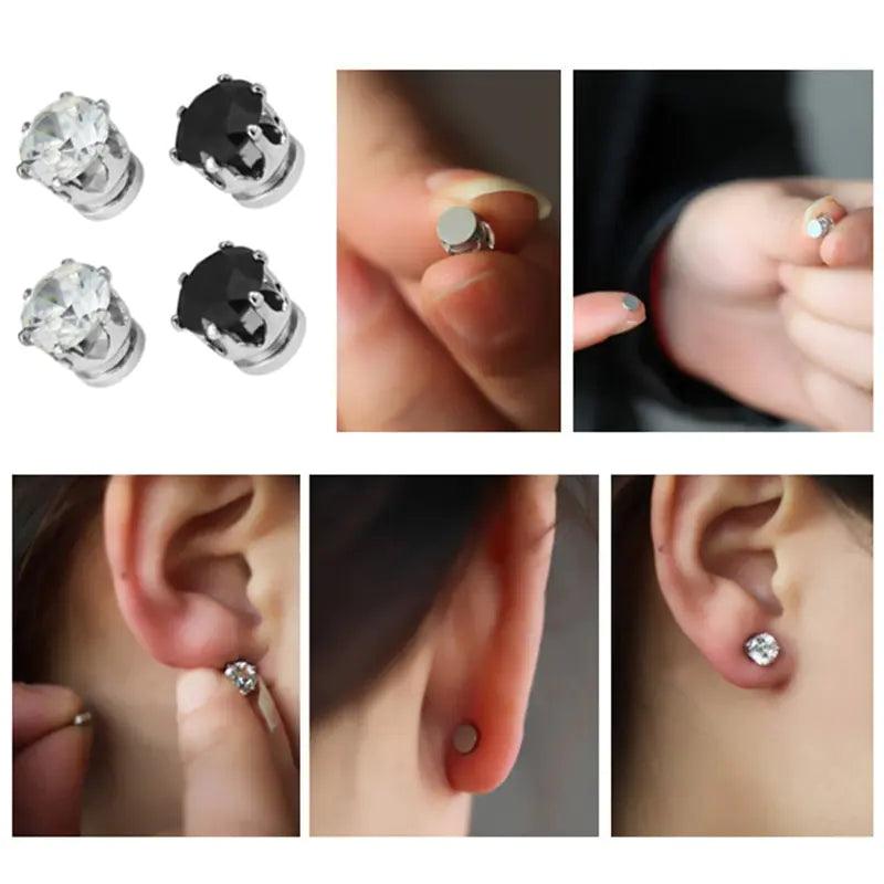 Unisex Crystal Stone Stud Earrings - 4U! Online 