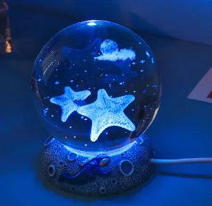 Marine Animals Crystal Ball 3D  with Resin Sphere Stand Base - 4U! Online 