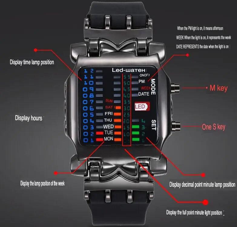 Luxury Men's Watch LED Sports Date Digital Bracelet Waterproof Quartz Wristwatch - 4U! Online 