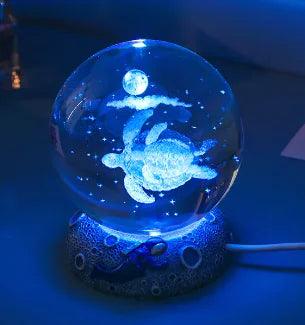 Marine Animals Crystal Ball 3D  with Resin Sphere Stand Base - 4U! Online 