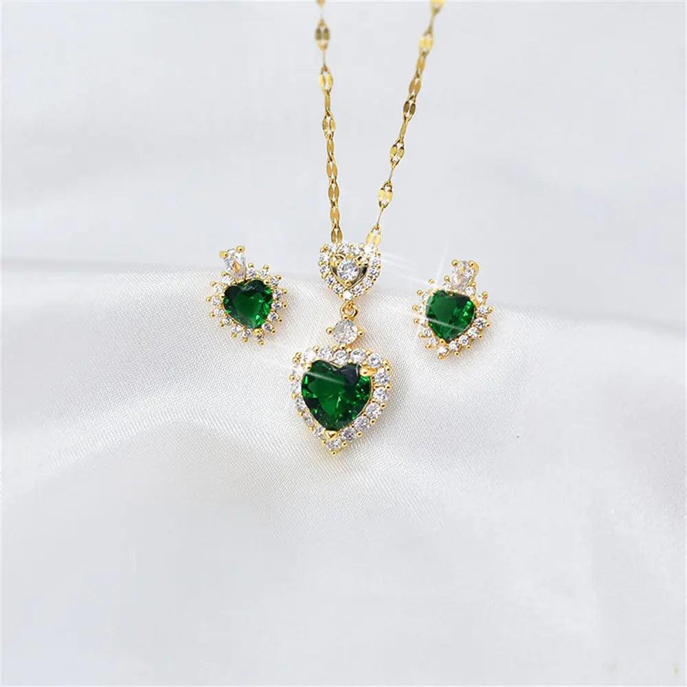 Heart Crystal Jewelry Set - 4U! Online 