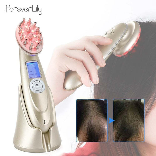 Electric Laser Hair Growth Comb Infrared EMS RF Vibration Massager Microcurrent Hair Care Hair Loss Treatment Hair Regrowth - 4U! Online 