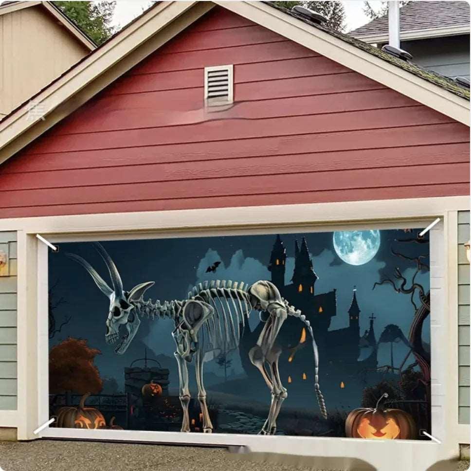 Creative Printed Dinosaur Skeleton Garage Door Decoration - 4U! Online 