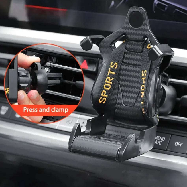 Racing Seat Car Phone Holder - 360° Rotatable Air Vent Clip 4U!