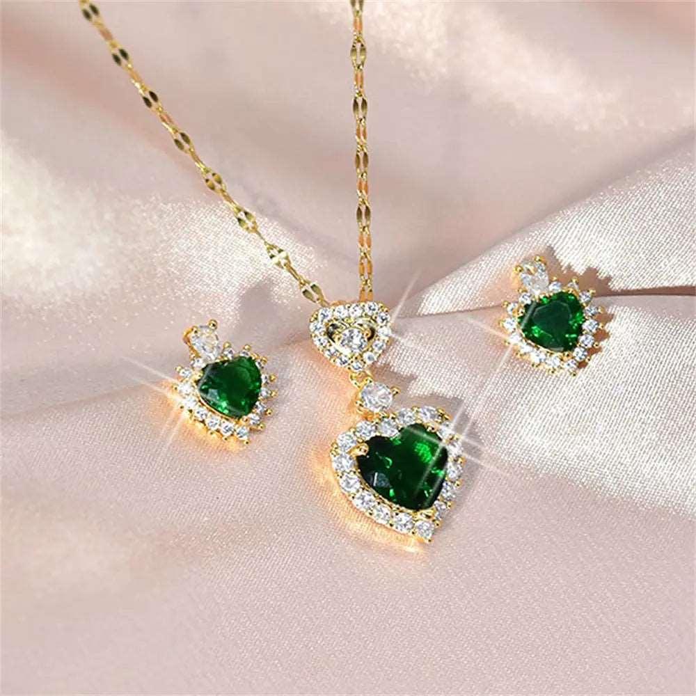 Heart Crystal Jewelry Set - 4U! Online 