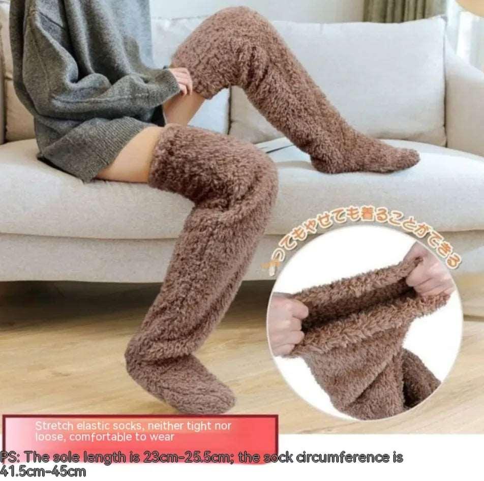 Fuzzy Over Knee High Winter Warm Socks - 4U! Online 