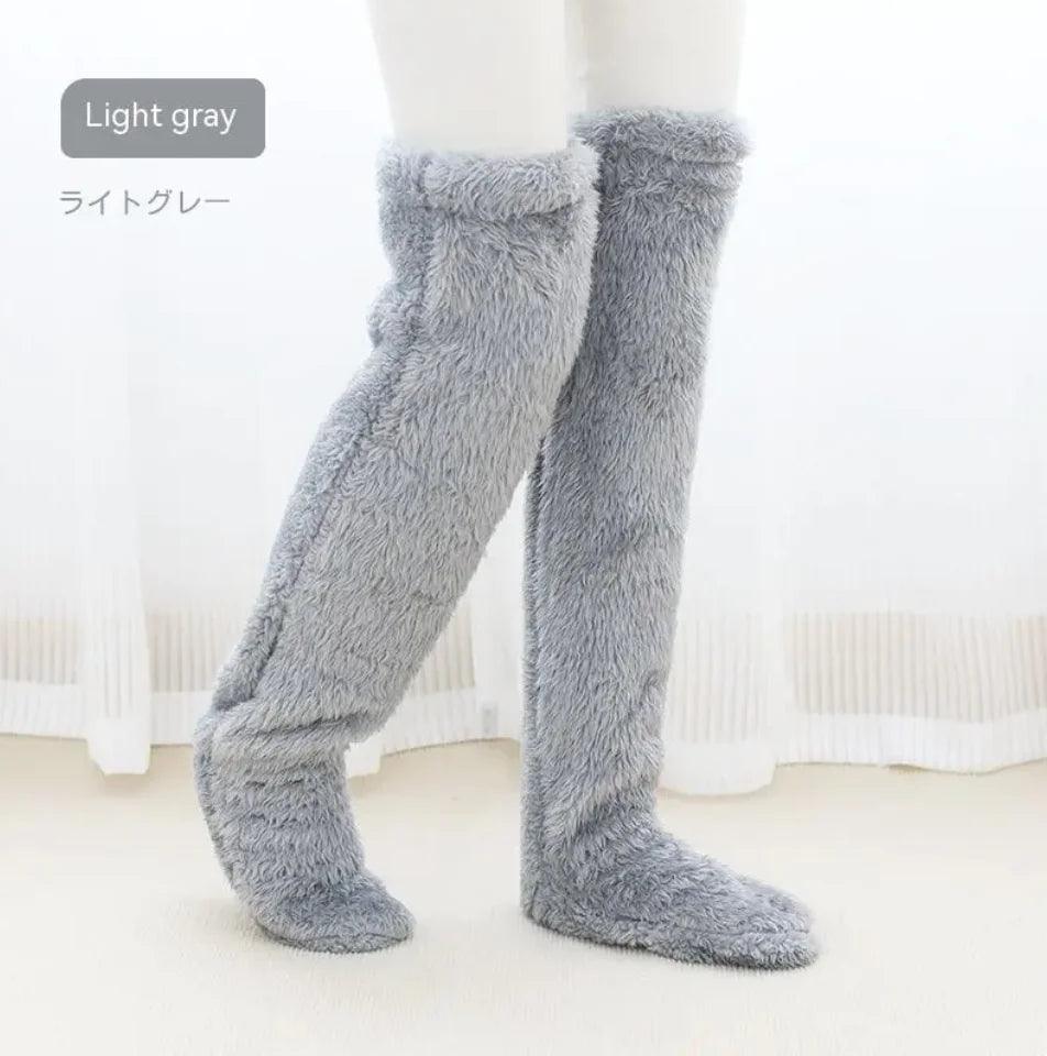 Fuzzy Over Knee High Winter Warm Socks - 4U! Online 