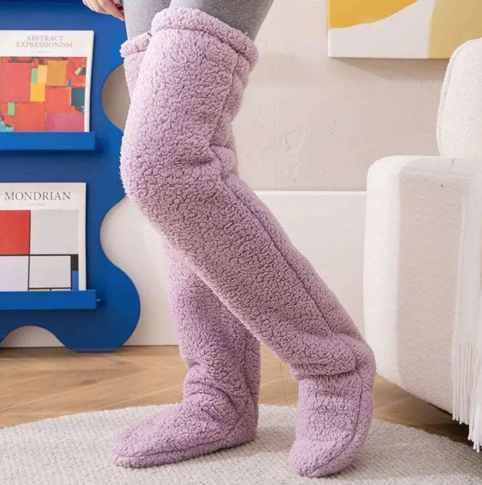 Fuzzy Over Knee High Winter Warm Socks - 4U! Online 