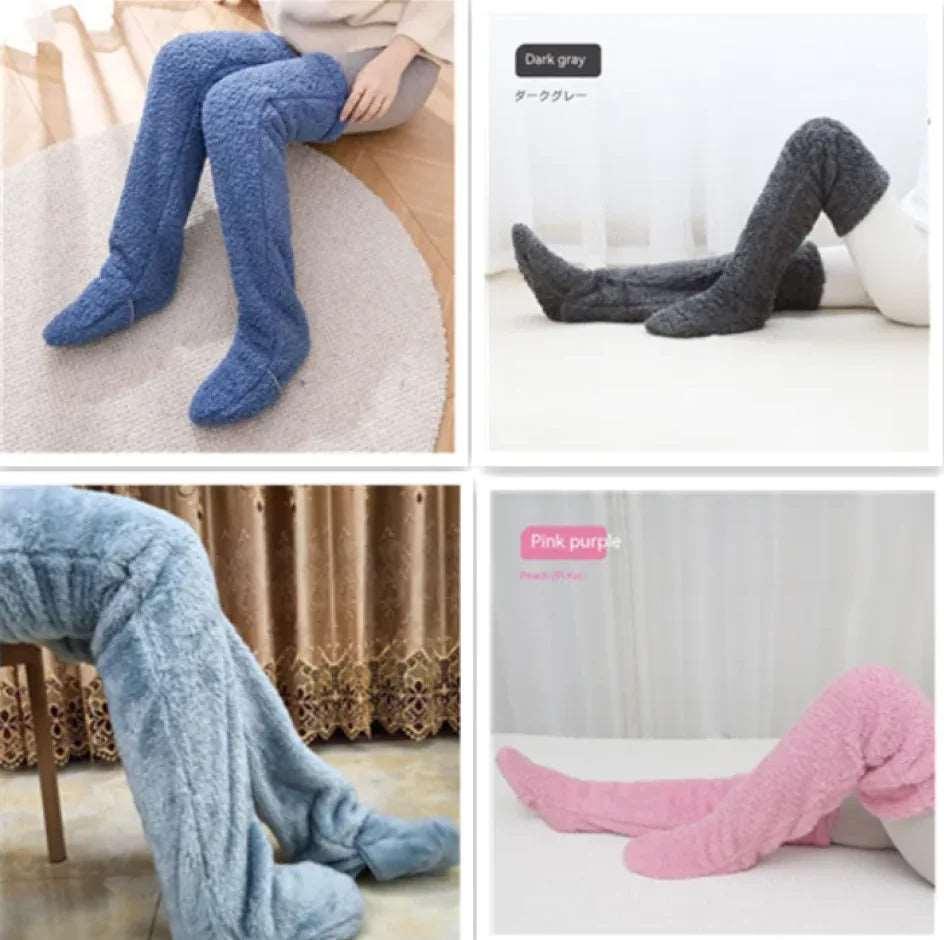 Fuzzy Over Knee High Winter Warm Socks - 4U! Online 