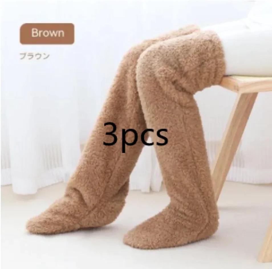 Fuzzy Over Knee High Winter Warm Socks - 4U! Online 