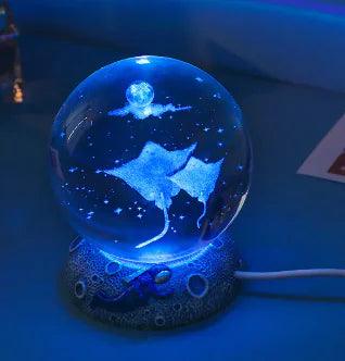 Marine Animals Crystal Ball 3D  with Resin Sphere Stand Base - 4U! Online 