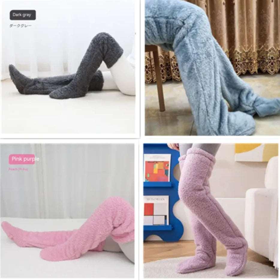 Fuzzy Over Knee High Winter Warm Socks - 4U! Online 