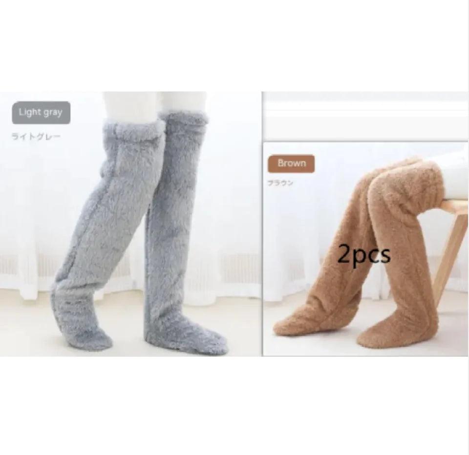 Fuzzy Over Knee High Winter Warm Socks - 4U! Online 