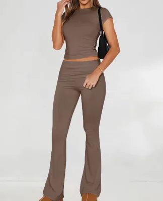 Women's Solid Color Slim-fit Short Sleeve Suit - 4U! Online 