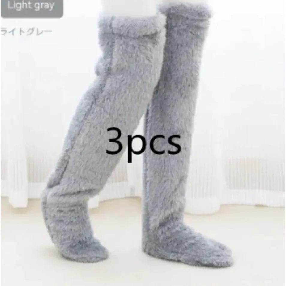 Fuzzy Over Knee High Winter Warm Socks - 4U! Online 