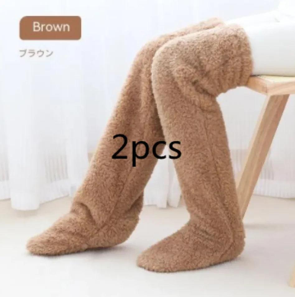 Fuzzy Over Knee High Winter Warm Socks - 4U! Online 