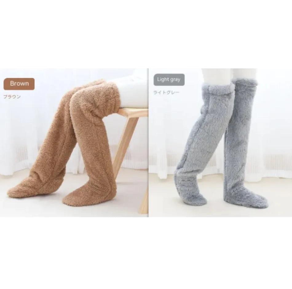 Fuzzy Over Knee High Winter Warm Socks - 4U! Online 