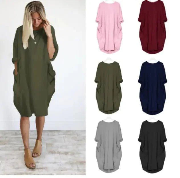 Casual Mid - length Dress - 4U! Online