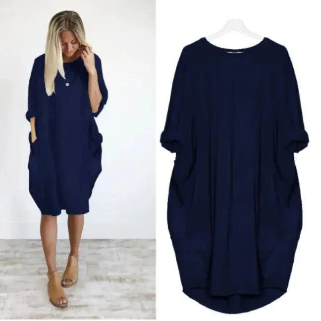 Casual Mid - length Dress - 4U! Online