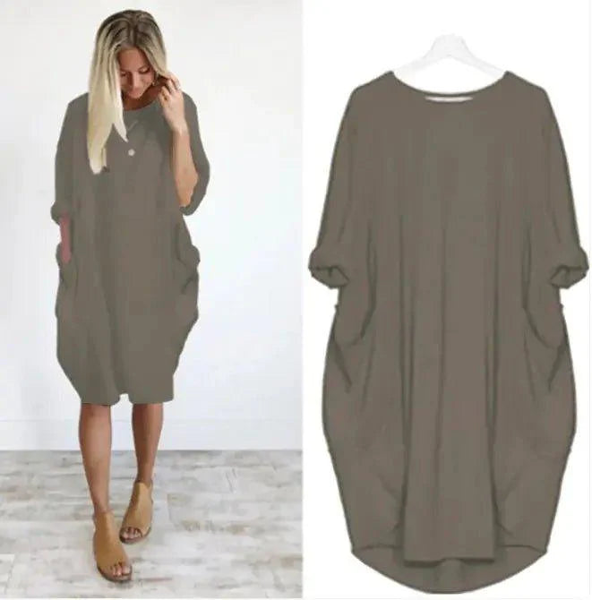 Casual Mid - length Dress - 4U! Online