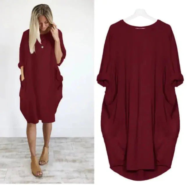 Casual Mid - length Dress - 4U! Online