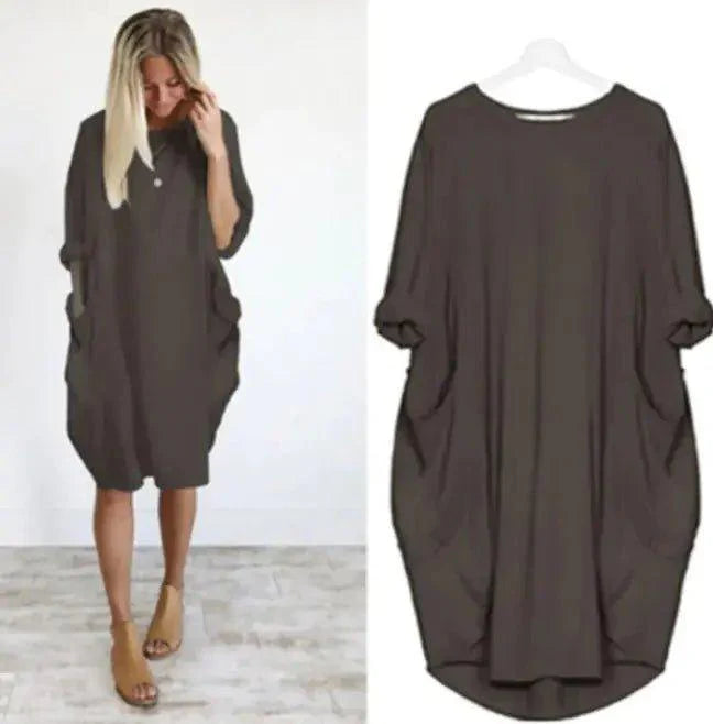 Casual Mid - length Dress - 4U! Online