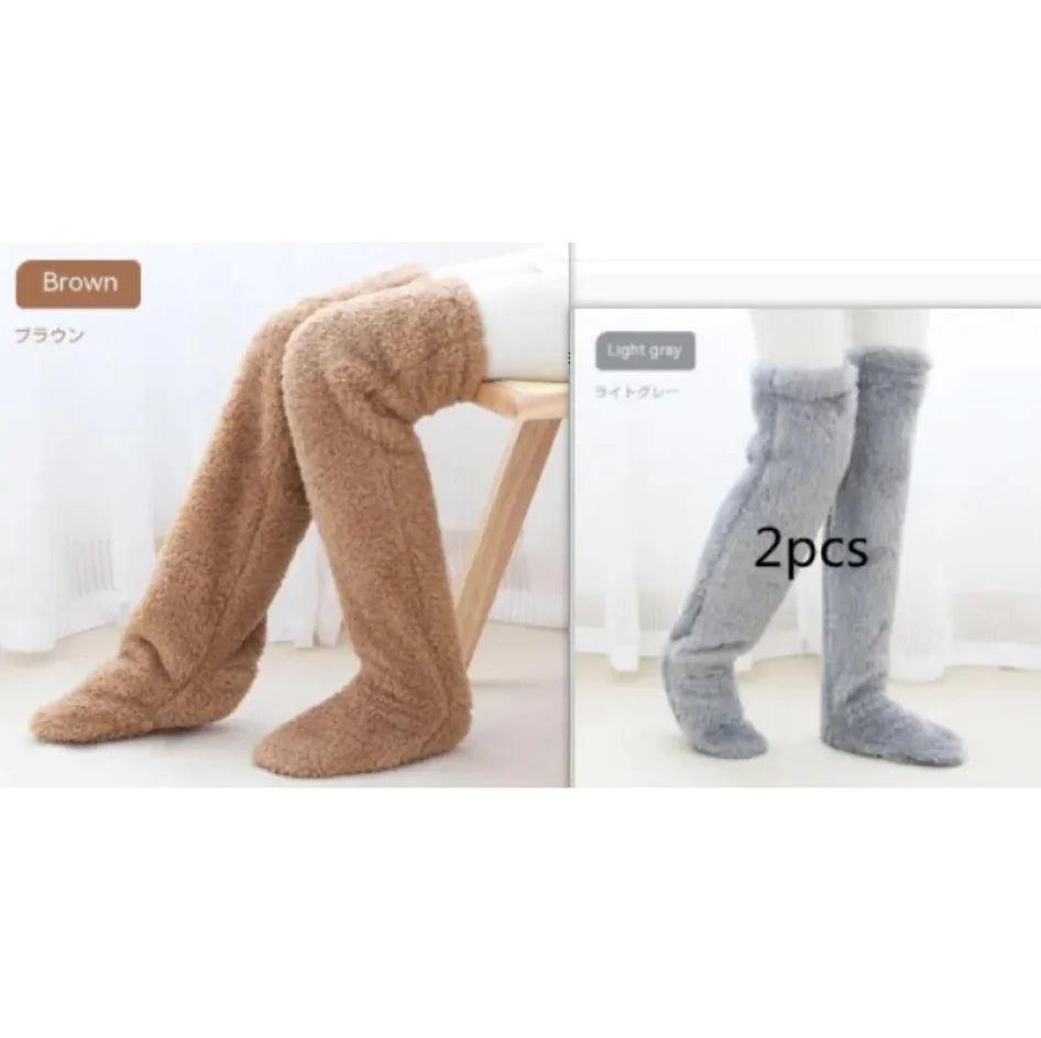 Fuzzy Over Knee High Winter Warm Socks - 4U! Online 