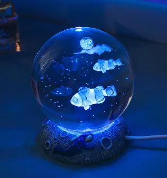 Marine Animals Crystal Ball 3D  with Resin Sphere Stand Base - 4U! Online 