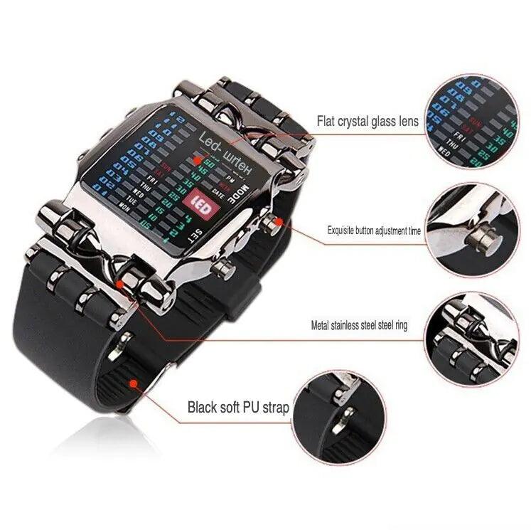 Luxury Men's Watch LED Sports Date Digital Bracelet Waterproof Quartz Wristwatch - 4U! Online 