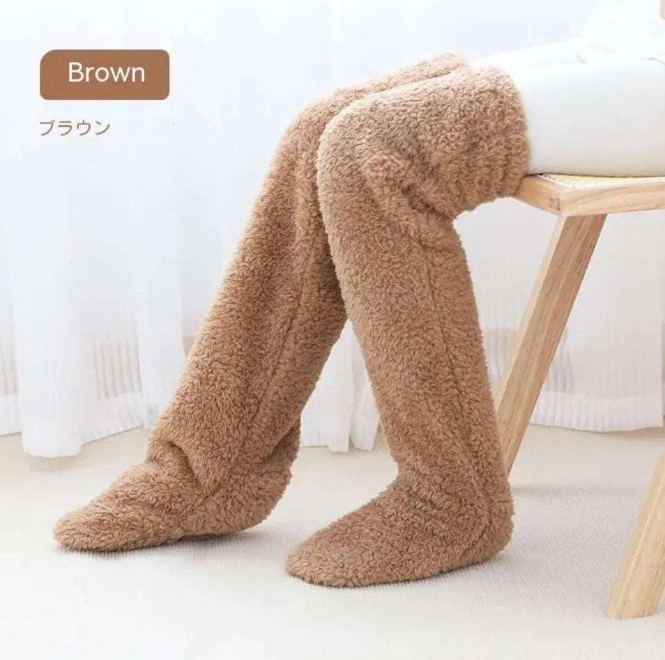 Fuzzy Over Knee High Winter Warm Socks - 4U! Online 