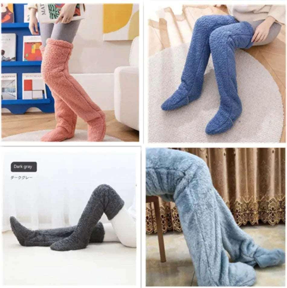 Fuzzy Over Knee High Winter Warm Socks - 4U! Online 