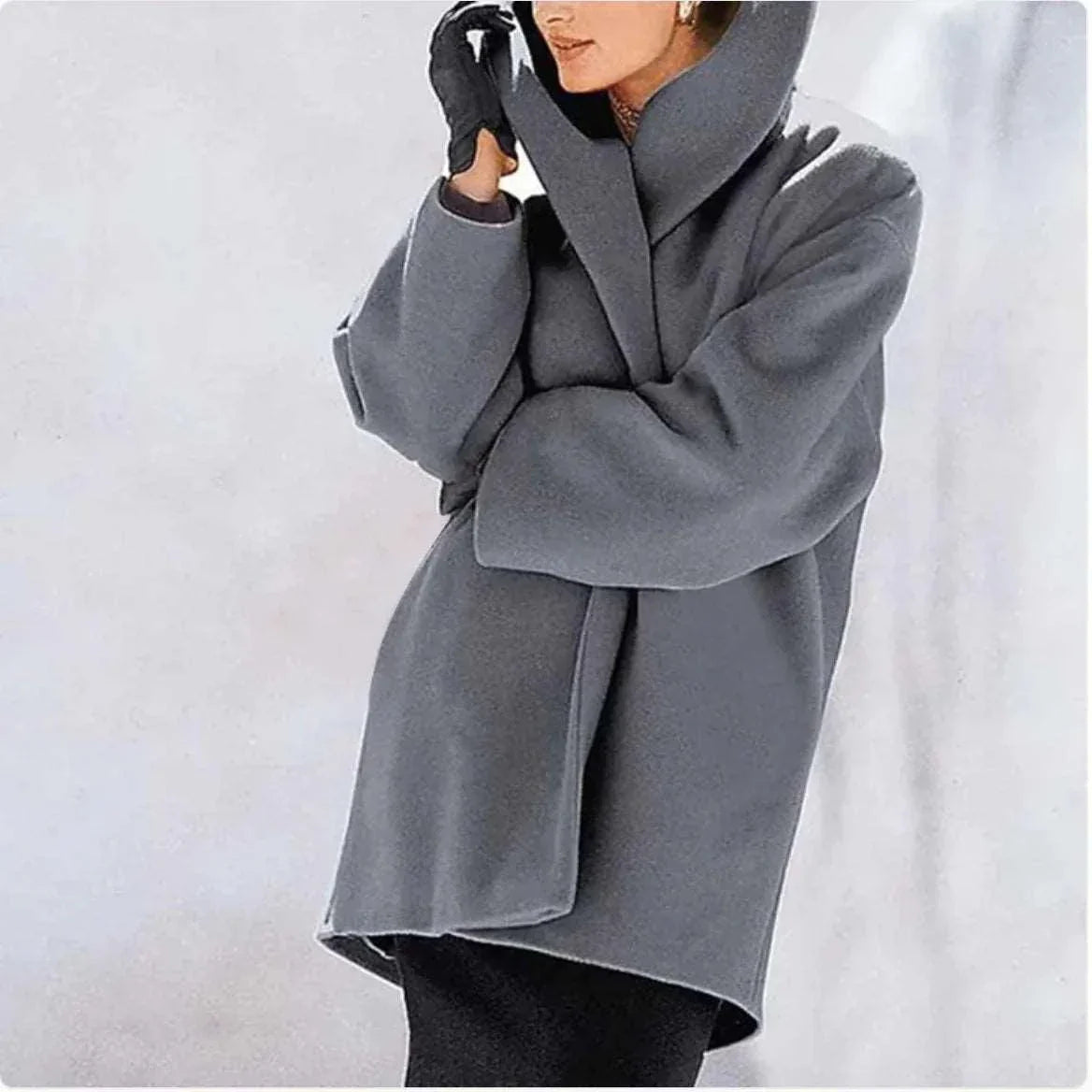 Round neck loose hooded woolen cloth - 4U! Online 