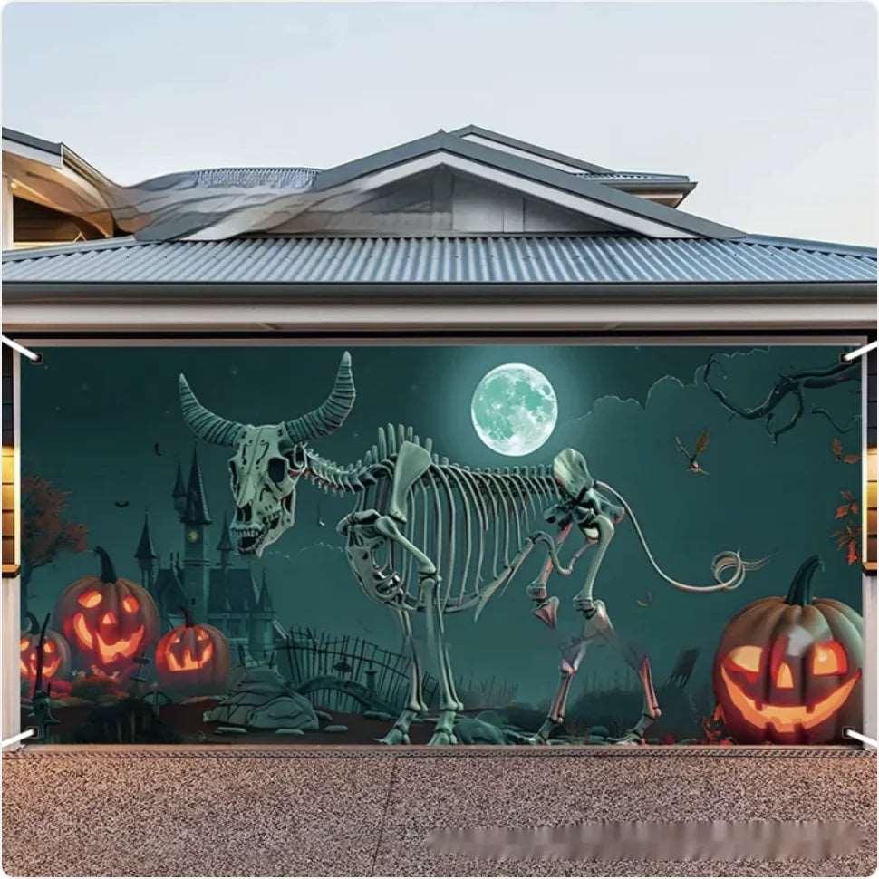 Creative Printed Dinosaur Skeleton Garage Door Decoration - 4U! Online 