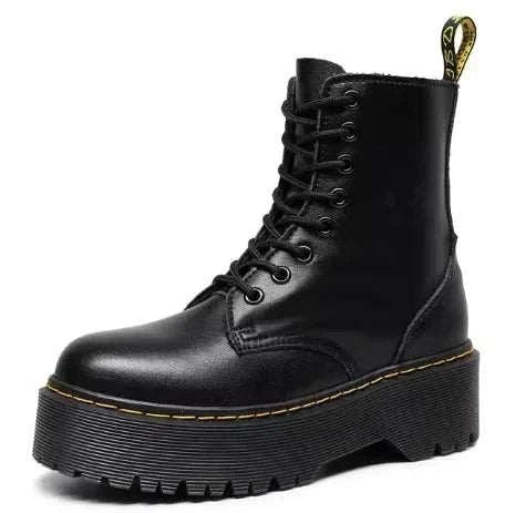 Muffin Bottom Lace-up Motorcycle Boots - 4U! Online 