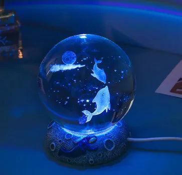 Marine Animals Crystal Ball 3D  with Resin Sphere Stand Base - 4U! Online 