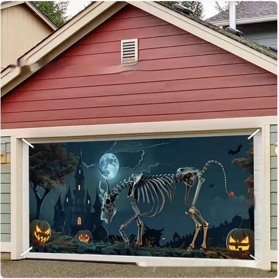 Creative Printed Dinosaur Skeleton Garage Door Decoration - 4U! Online 