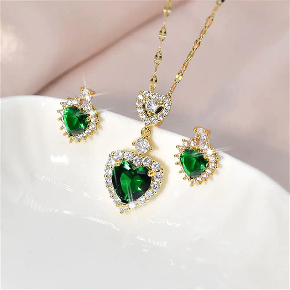 Heart Crystal Jewelry Set - 4U! Online 