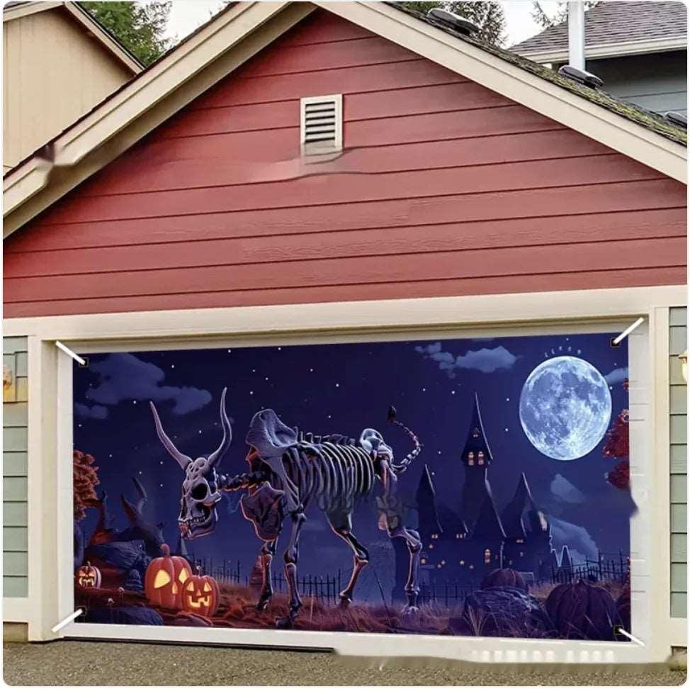 Creative Printed Dinosaur Skeleton Garage Door Decoration - 4U! Online 