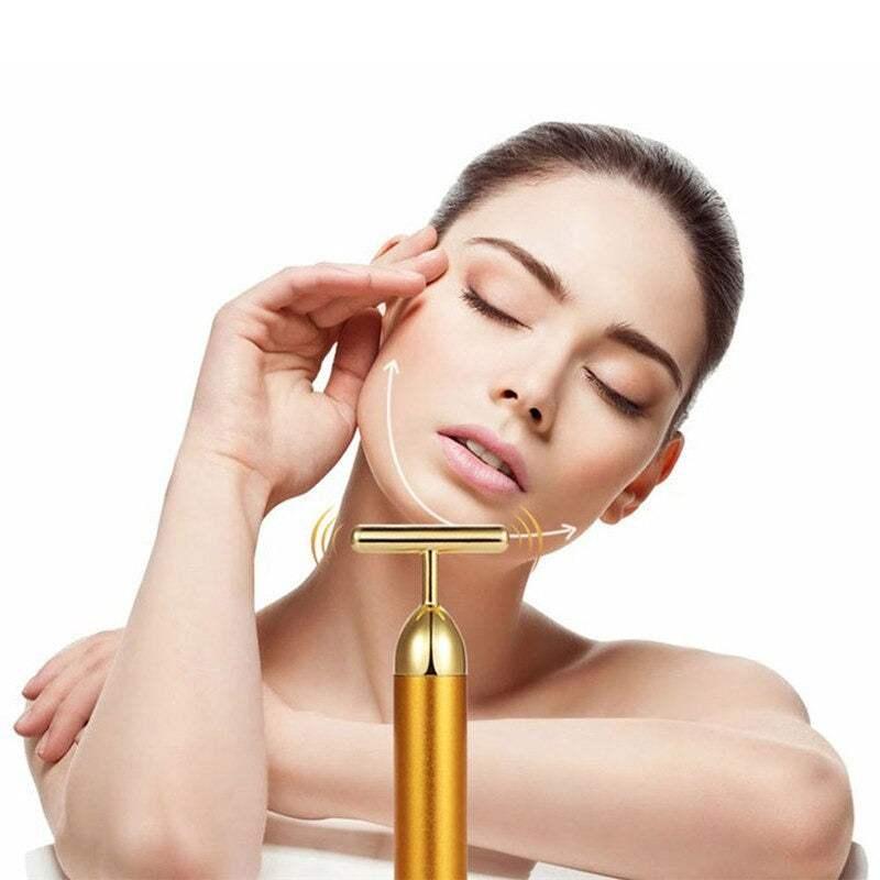 Energy 24K Gold T Beauty Bar Facial Roller Massager - 4U! Online 