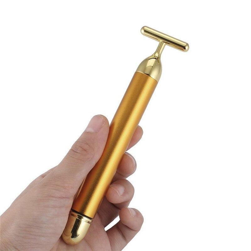 Energy 24K Gold T Beauty Bar Facial Roller Massager - 4U! Online 