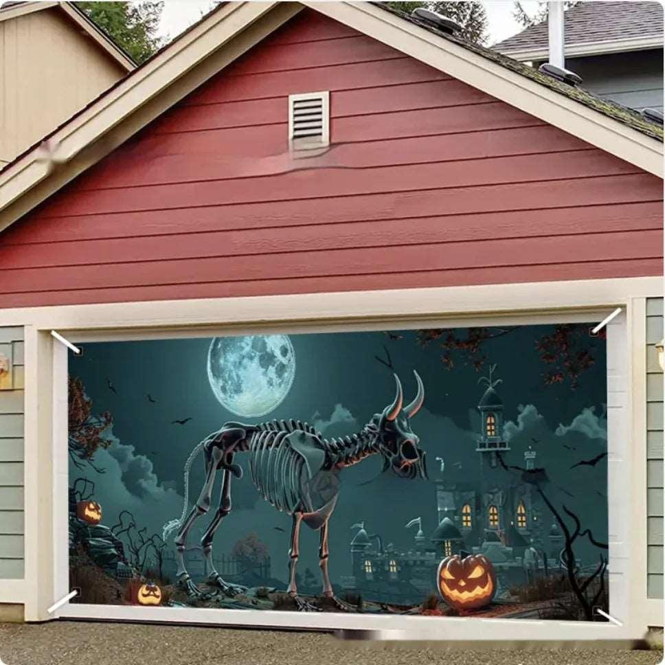 Creative Printed Dinosaur Skeleton Garage Door Decoration - 4U! Online 