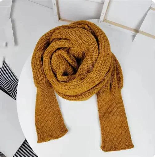 Cozy Knit Wool Scarf Shawl with Sleeves - 4U! Online 