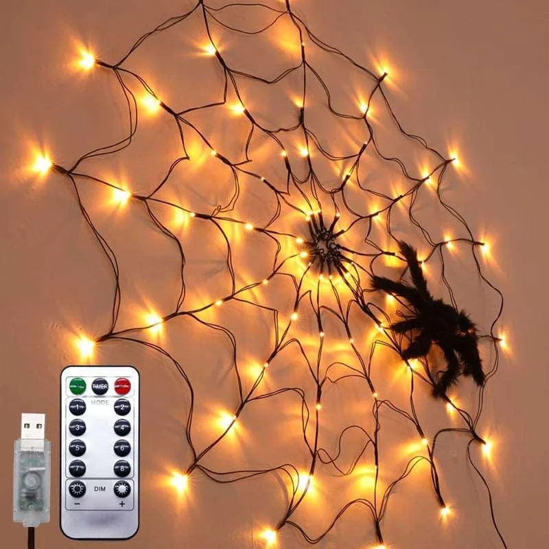 LED Spider Web Halloween Light for Indoor Decor - 4U! Online 