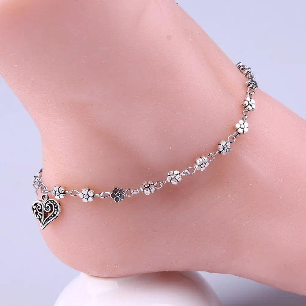 Silver Bead Chain Anklet for Women and Girls - 4U! Online 