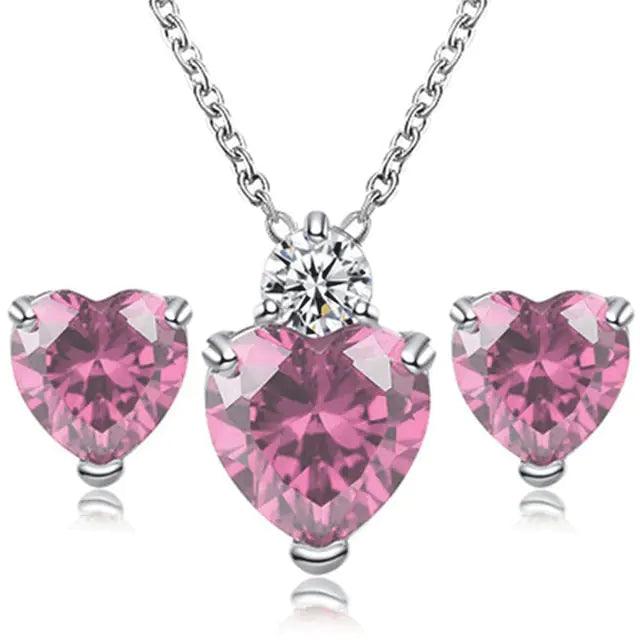 Heart Crystal Jewelry Set - 4U! Online 